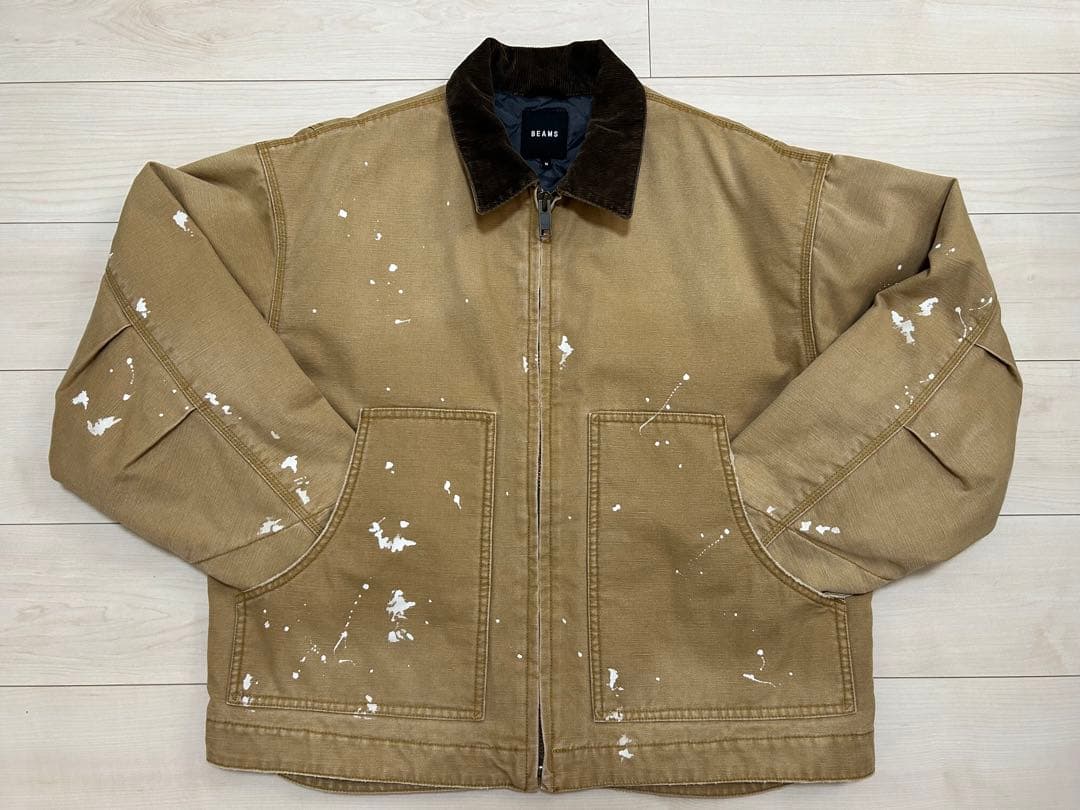 BEAMS ブルゾンベージュ カバーオール ワークジャケット　カーハート