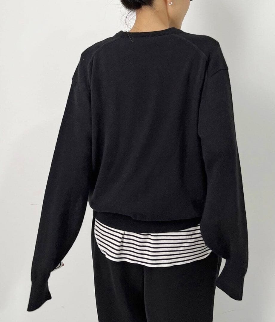 【アパルトモン】Cashmere C/N Poncho Knit ブラック