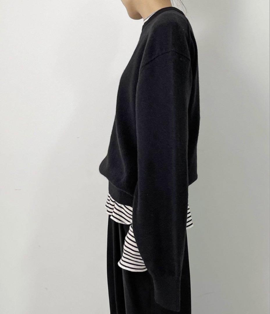 【アパルトモン】Cashmere C/N Poncho Knit ブラック