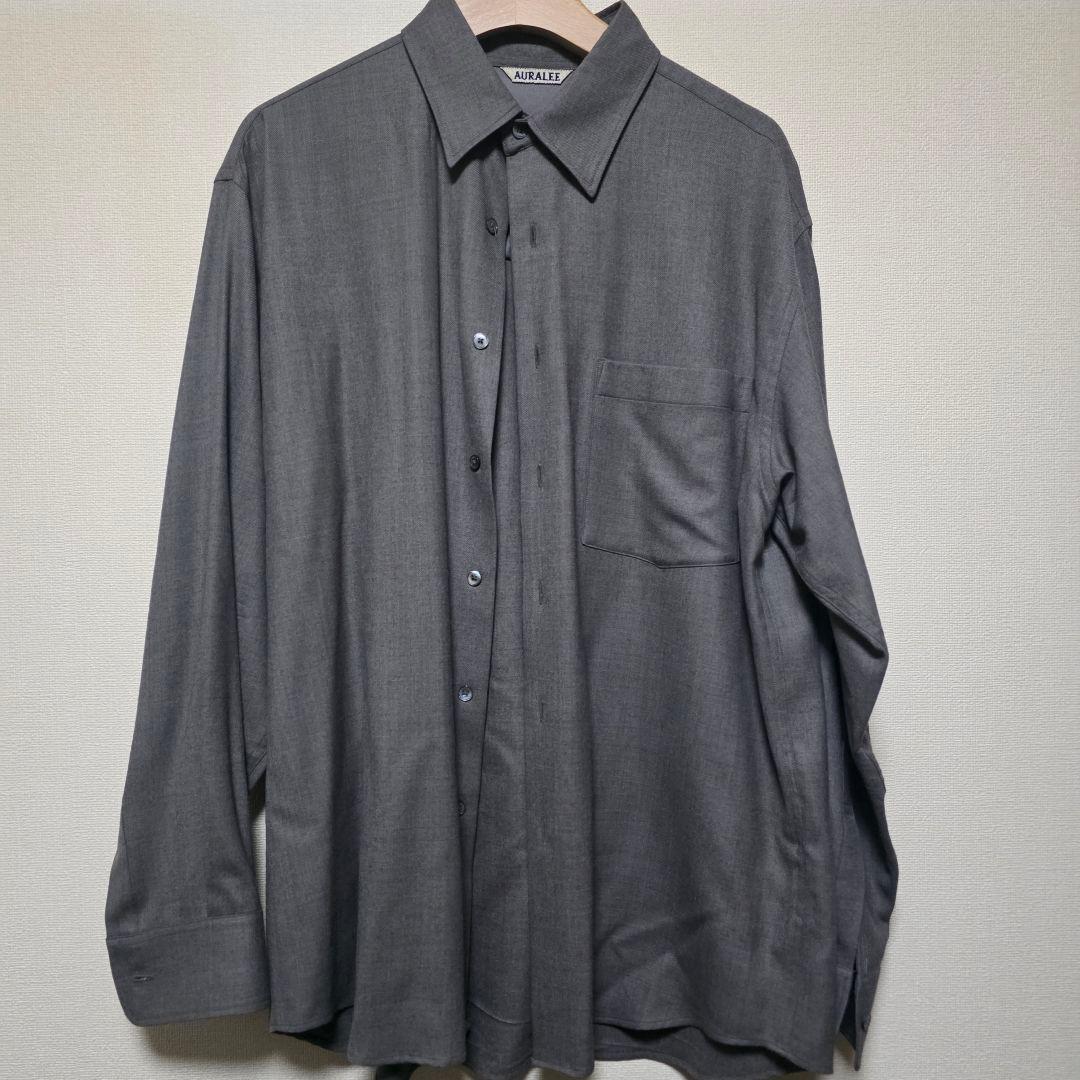 AURALEE SUPER LIGHT WOOL SHIRT長袖ウールシャツ