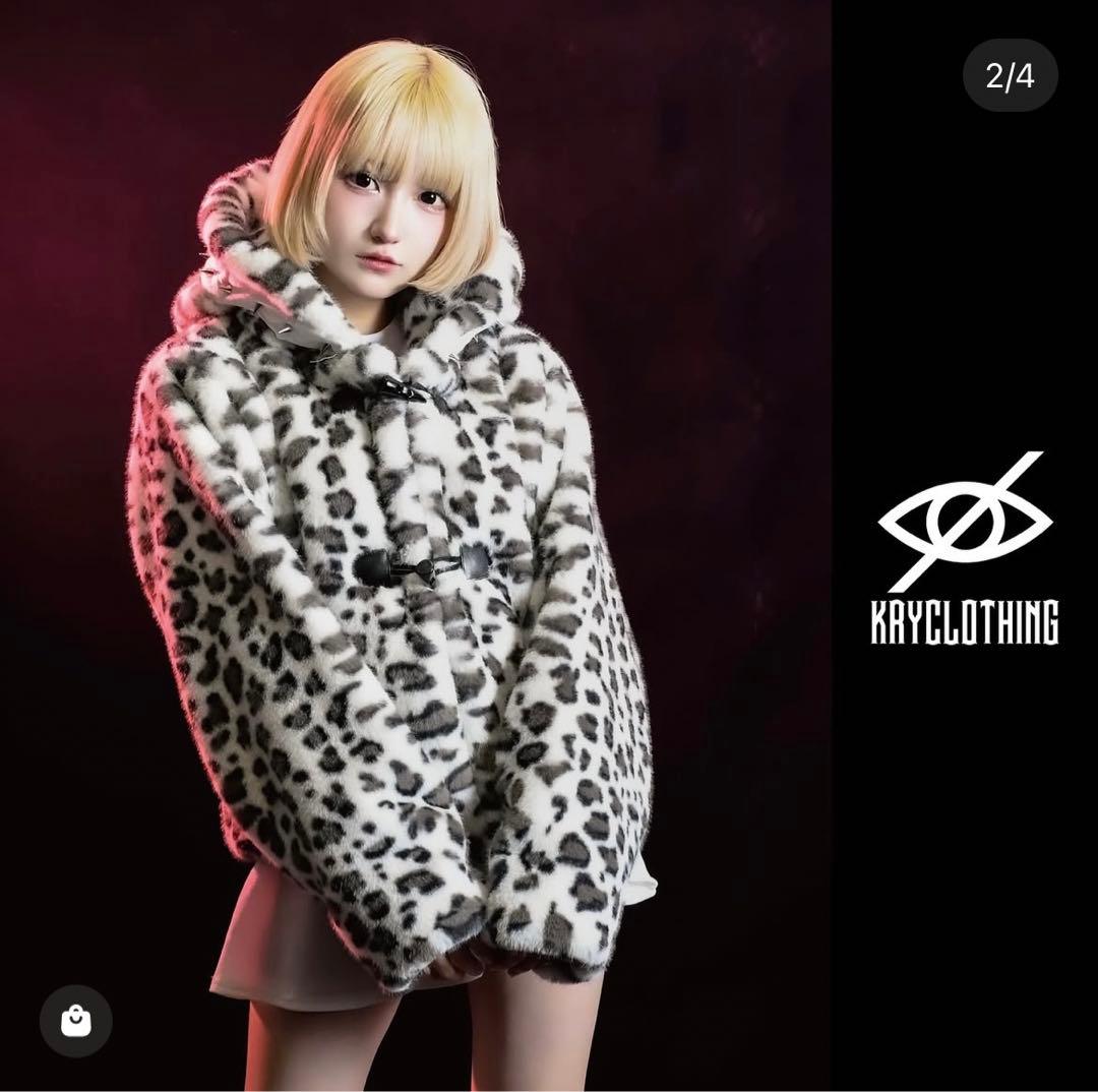 KRYclothing レオパード柄 スタッズダッフルコート
