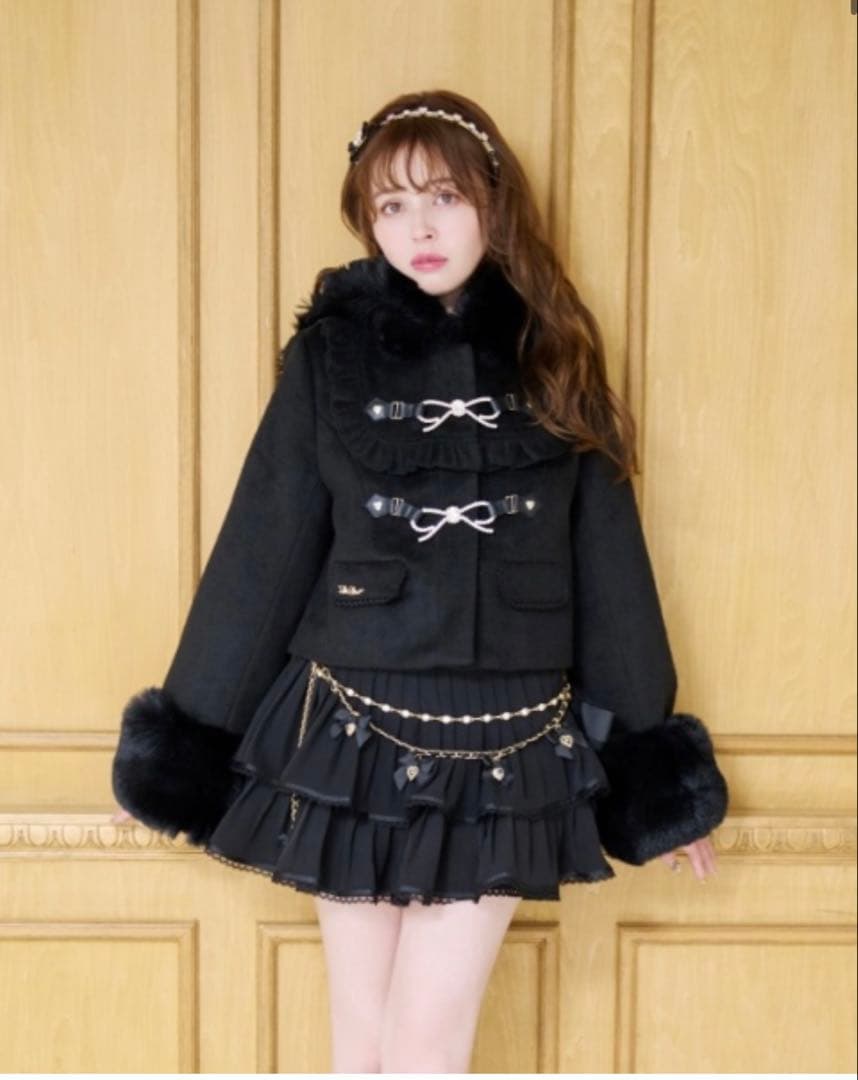 リズリサ　ビジューリボンショートフードコート