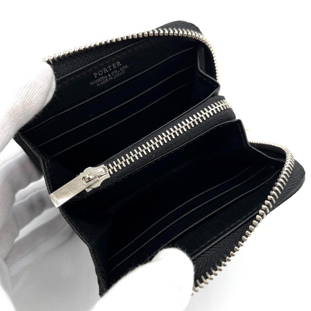 【未使用級】ポーター エイブル コンパクトウォレット ケース レザー 黒
