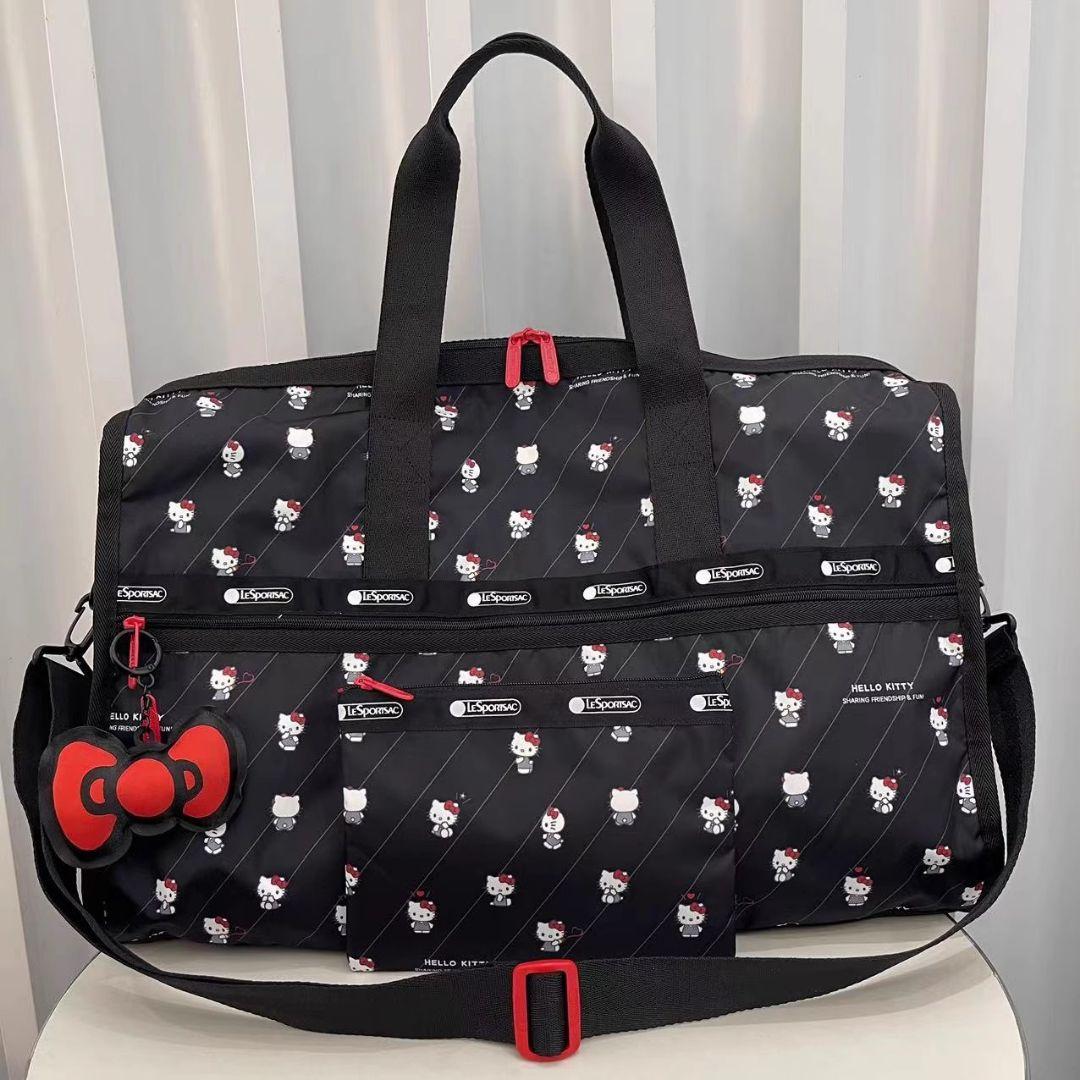 レスポートサック ハローキテ ブラック リボン結び ボストンバッグ 2点スーツ