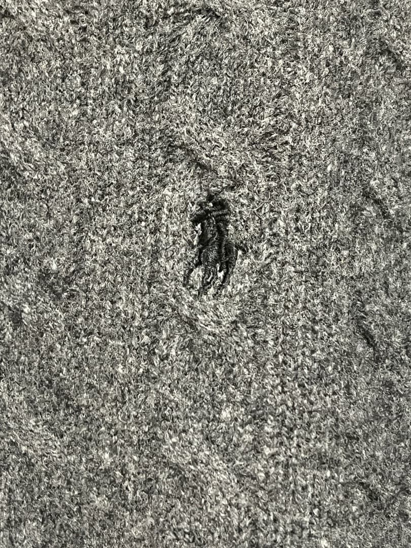 Polo ラルフローレン ダークグレー ケーブル編みニット メンズ　L