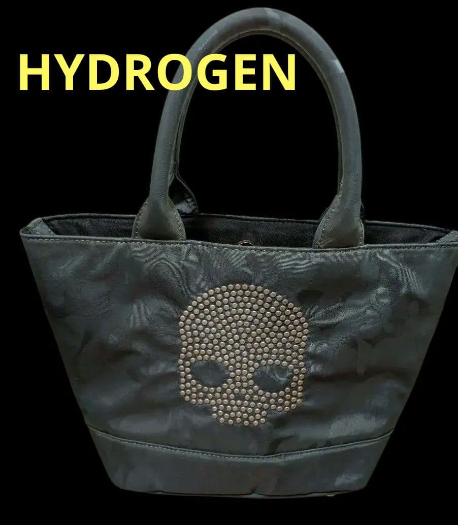 HYDROGEN　スカルスタッズトートバッグ　ダークグレー
