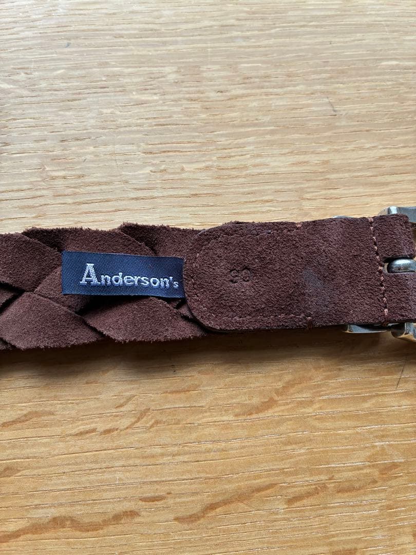 Andersonsアンダーソンズ　メッシュスエードレザーベルト/プンターレ　茶