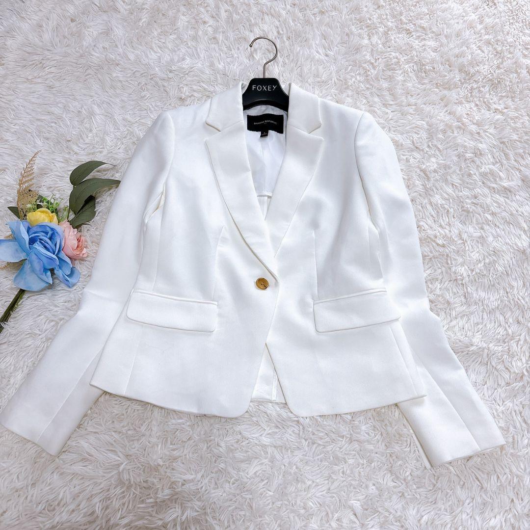 未使用　バナナリパブリック　ホワイトパンツスーツ　サイズ2