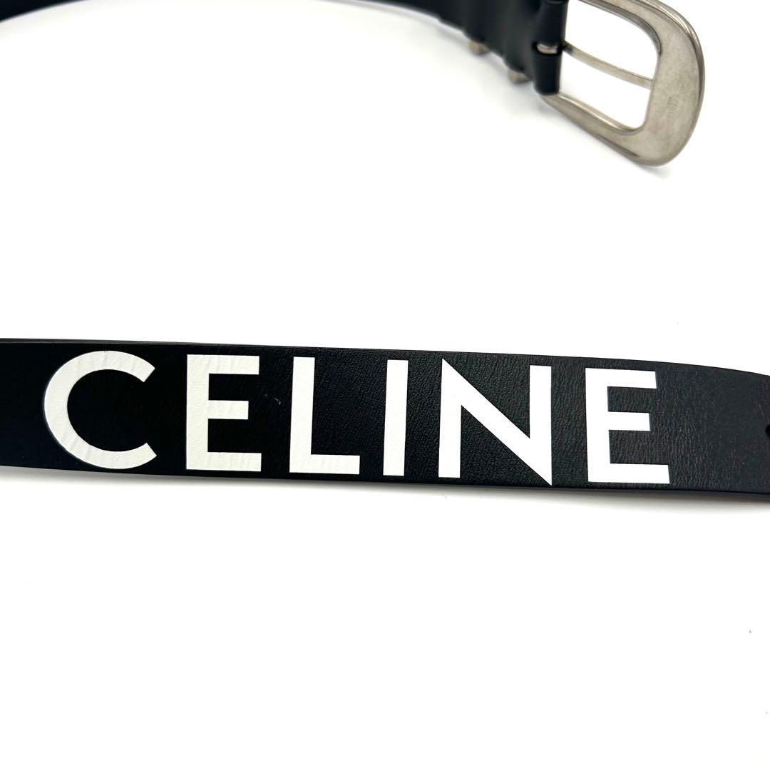 CELINE セリーヌ ウエスタンベルト ロゴ レザー ブラック