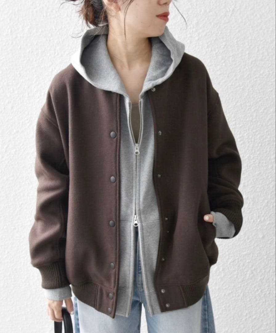 シップスエニィ　バーシティ ジャケット　ブラウン　美品