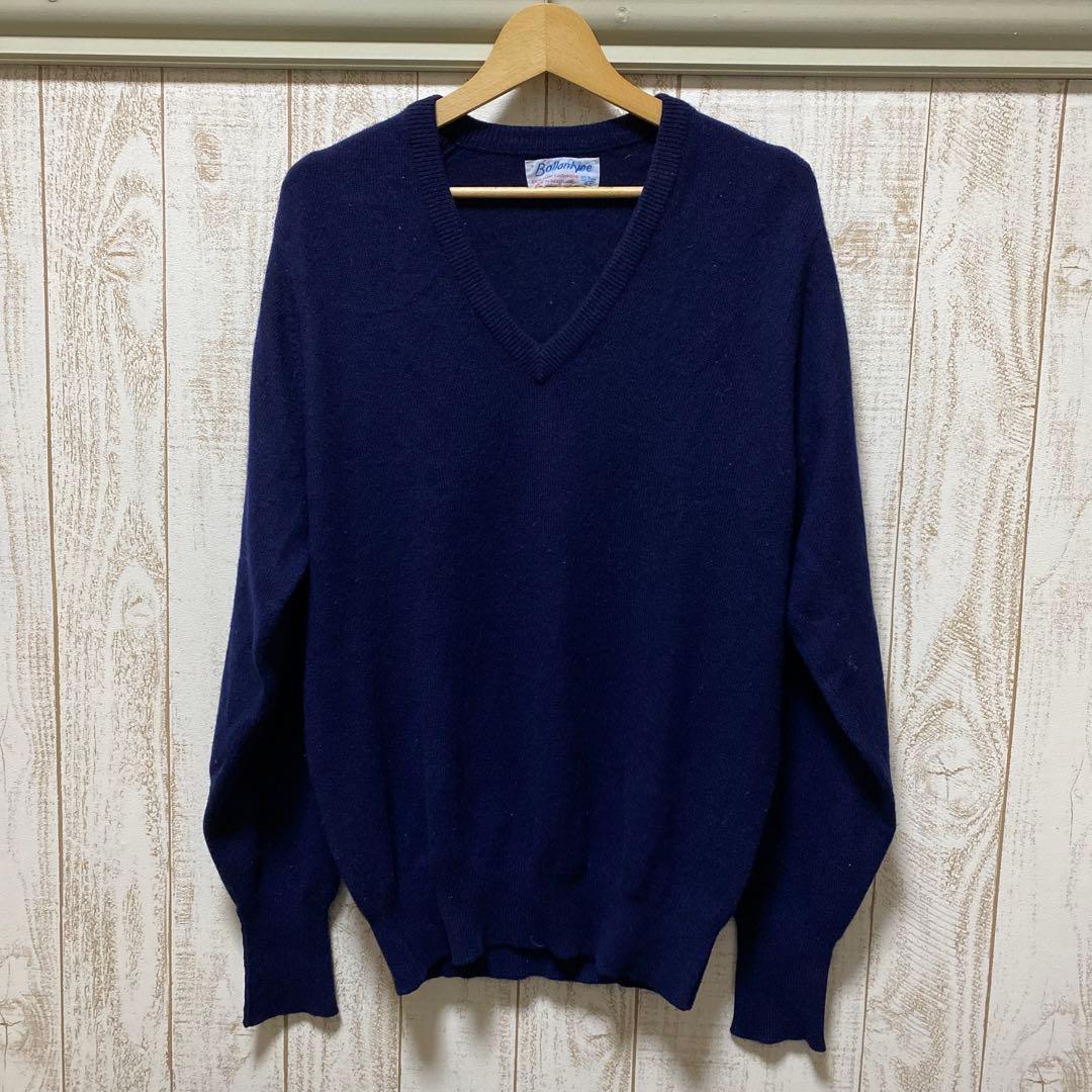 Ballantyne Vネックセーター カシミヤ 80年代 左脇小穴あり