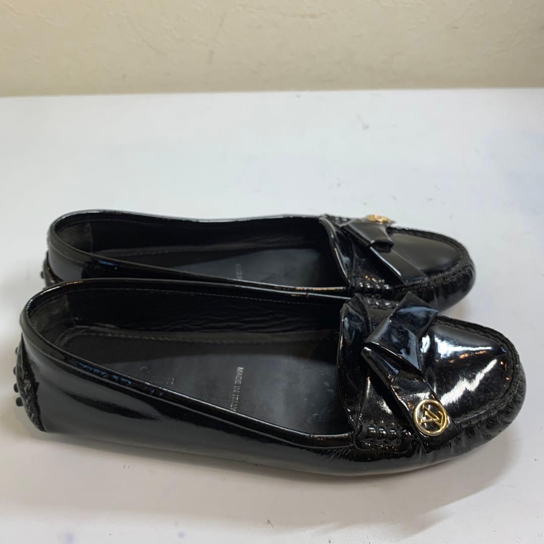 ルイヴィトン　サイズ表記「34」22センチ　ブラックエナメルローファー