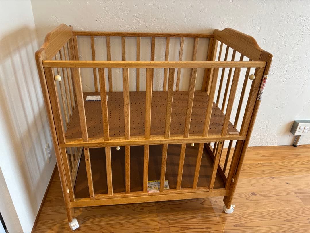 ミニベビーベッド_カトージ(KATOJI)_ナチュラル