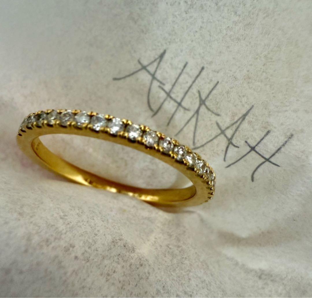 AHKAH ティナリング　5号　イエローゴールド　アーカー　私的刻印有り