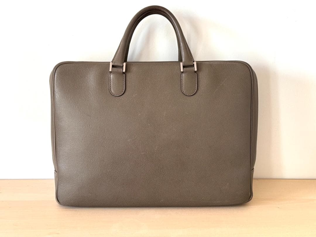 Valextra ヴァレクストラ ダブルハンドル ブリーフケース オイスター