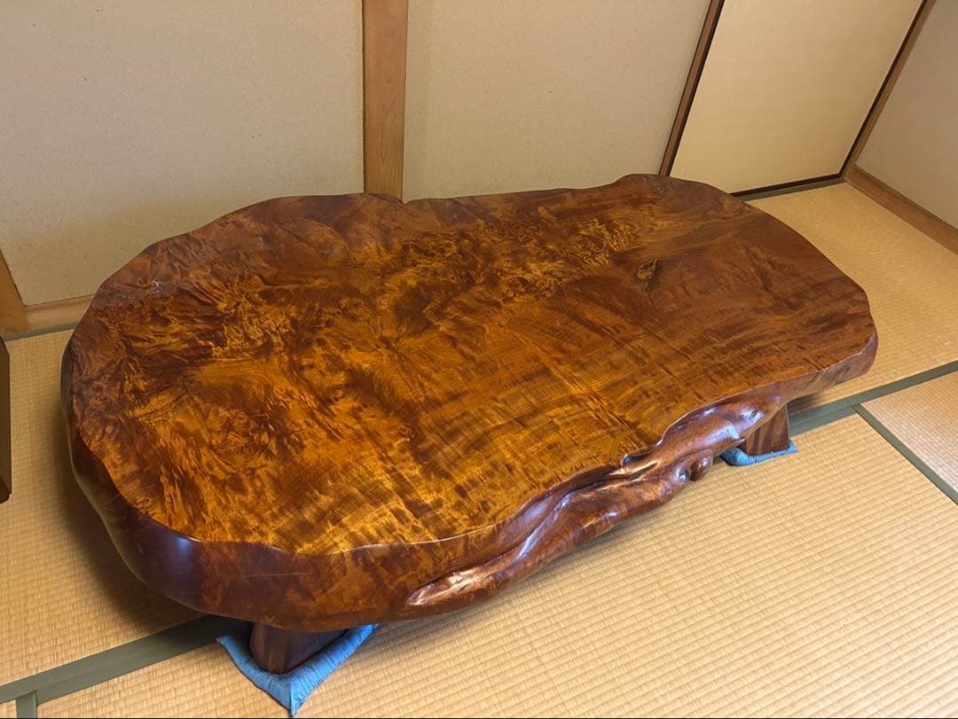 ち*ー様 【O-1288】一枚板 座卓 机 テーブル 昭和レトロ アンティーク