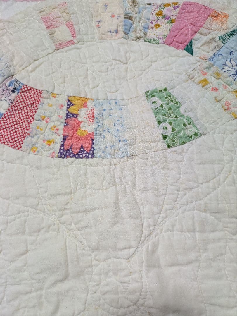 アンティークキルト　カット　ダブルウエディング　フィードサック