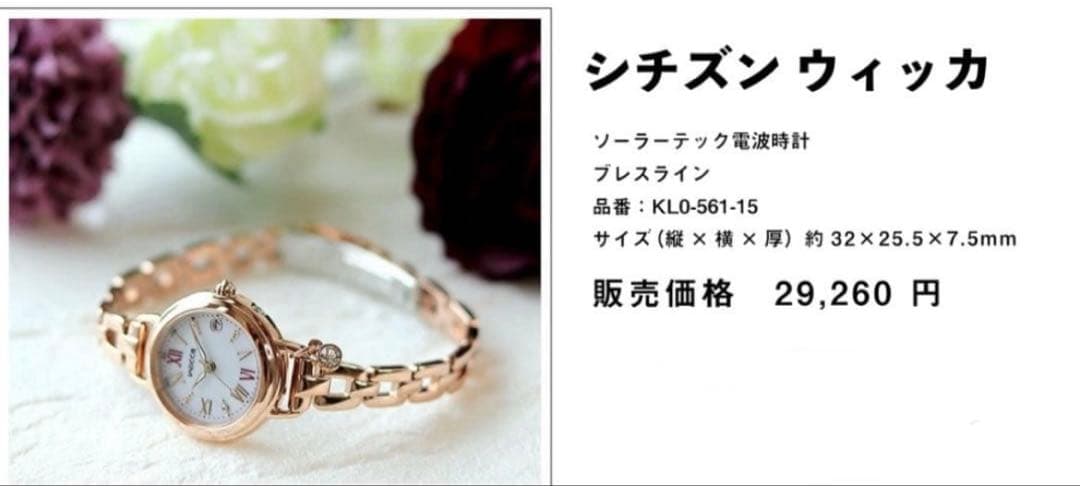 Wicca ソーラー式電波時計 KL0-561-15