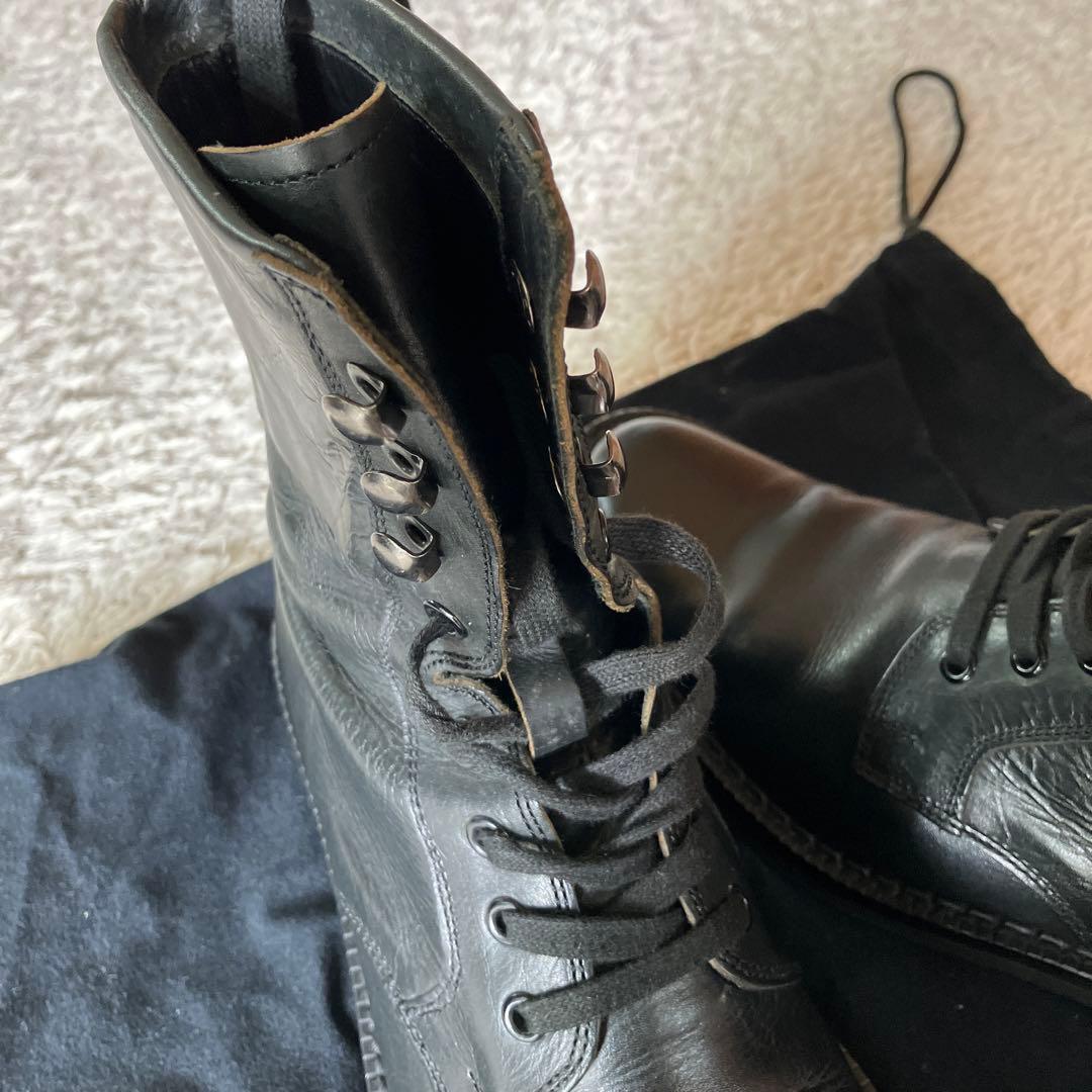 ヨージヤマモト ブラックレザー レースアップブーツ　サイズ２