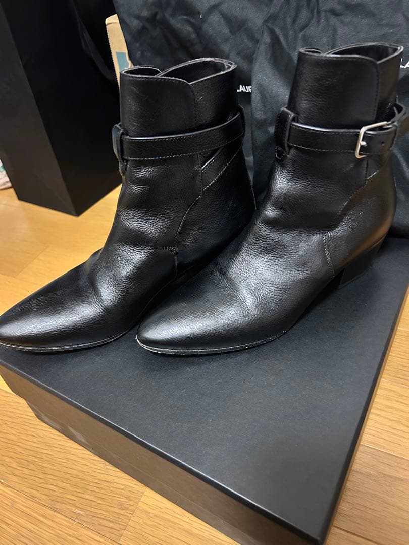SAINT LAURENT ブラック アンクルブーツ