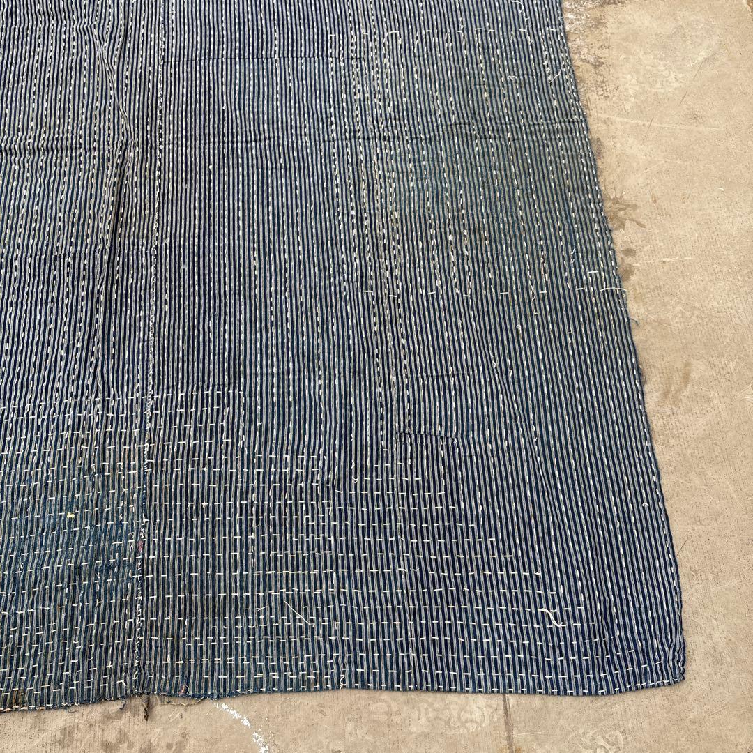 SALE⏬襤褸❹縞模様　全面刺子　敷物　カバー　パッチワーク