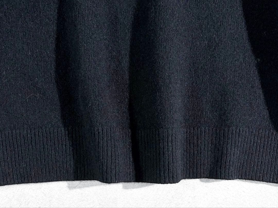 AP STUDIO ウールカシミヤVネックニット ブラック フリーサイズ 上質