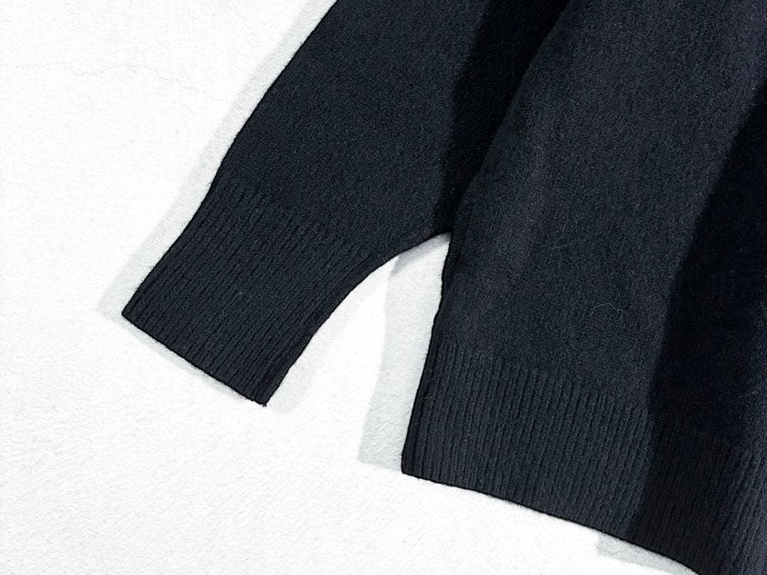 AP STUDIO ウールカシミヤVネックニット ブラック フリーサイズ 上質