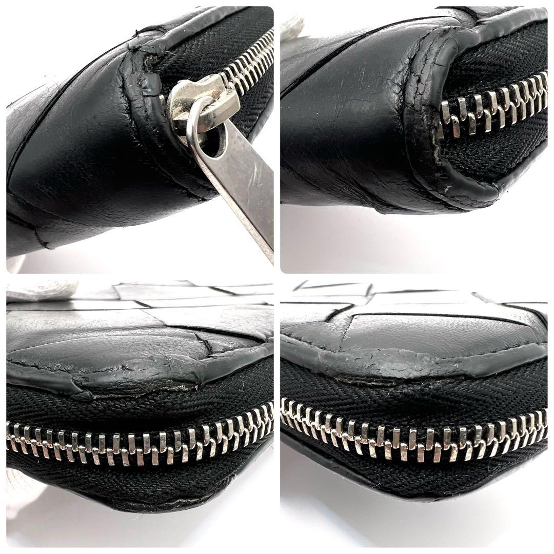 ボッテガヴェネタ マキシイントレチャート ラウンドジップ 財布 ブラック