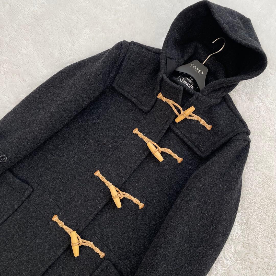 グローバーオール✨ダッフルコート　ロング　ダークグレー　ブラック　フード　M