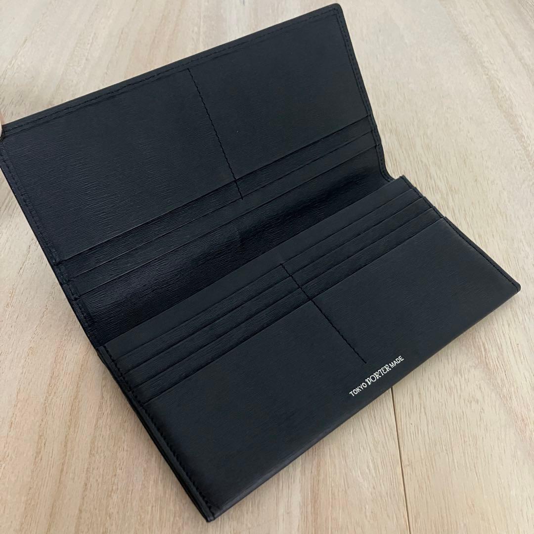 訳あり美品✨ポーター✨カレント✨長財布 ✨札入れ✨小銭入れなし✨黒✨本革✨スリム