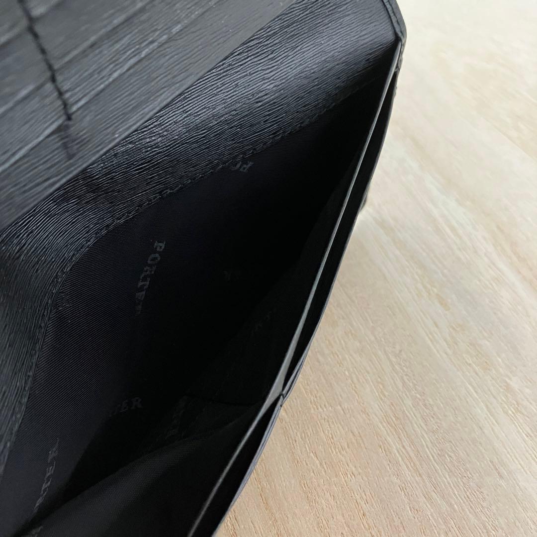 訳あり美品✨ポーター✨カレント✨長財布 ✨札入れ✨小銭入れなし✨黒✨本革✨スリム