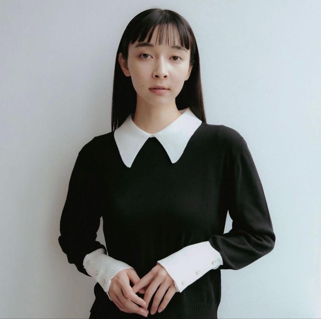 【美品】foufou バイカラーニットポロ 即購入◎