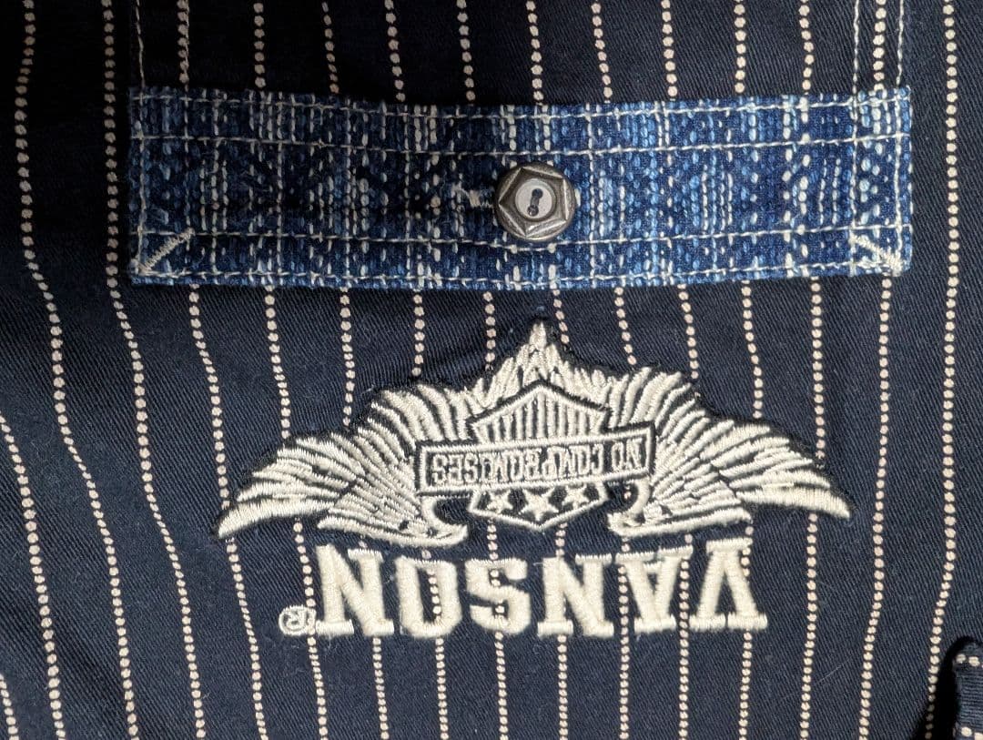 VANSON 　NVSL-2105 刺子切り替え デニムシャツ　XXL 美品