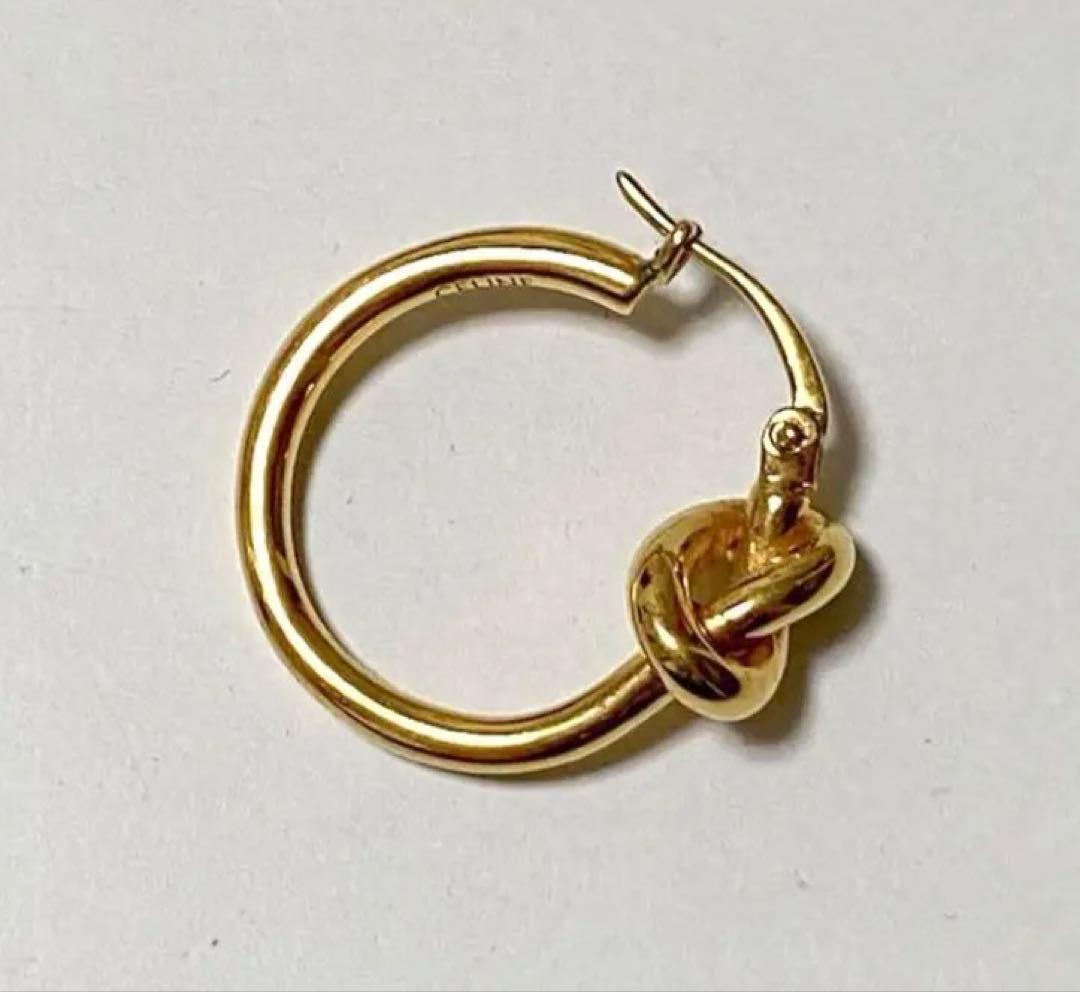 CELINE ゴールド ノットフープピアス