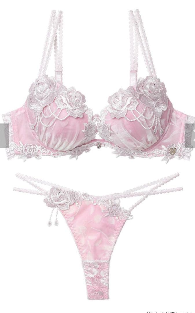 新品Whipbunny Noble Flocky Rose Bra&Tback