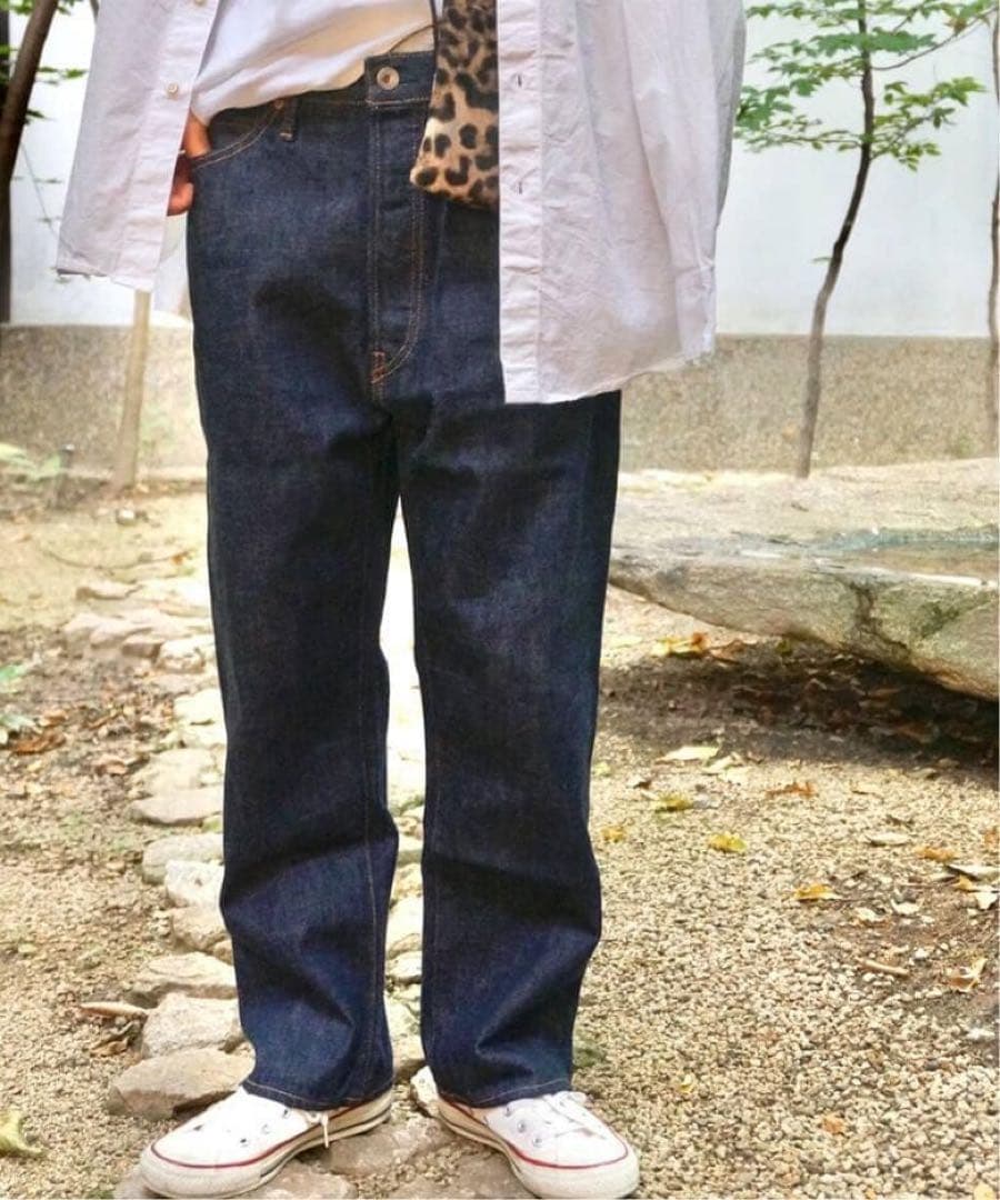 【chimala（チマラ）】ワンウォッシュ　ワイドテーパードパンツ　26インチ