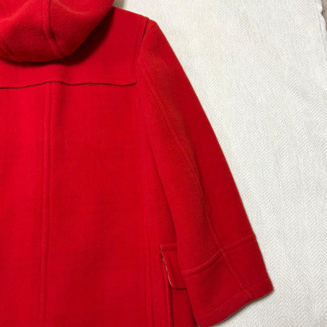 美品 バーバリー ブルーレーベル ノバチェック ダッフルコート 赤