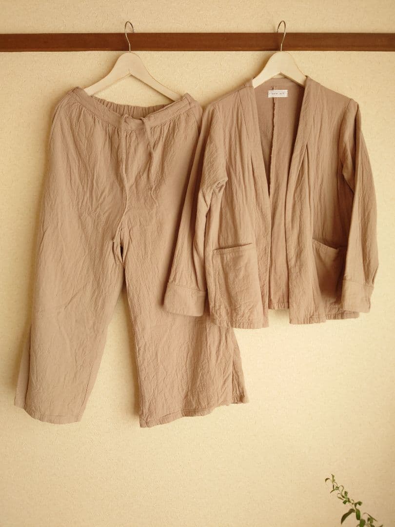 sorte cuff セットアップ 綿麻 コットンリネン ダブルガーゼ ベージュ