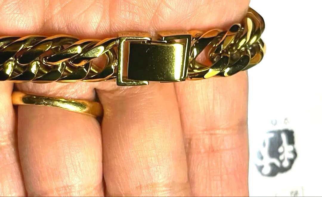 値引き！喜平 ネックレス k18 6面ダブル 1cm幅50cmステンレス キヘイ