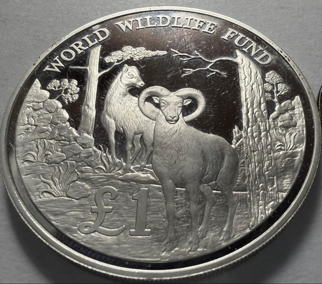 招*@様 1986年キプロス　ポンドプルーフ銀貨ワイルドシープ - 鋳造13,0