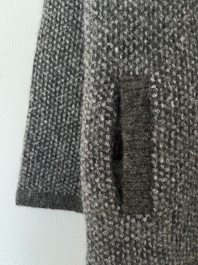 Papas フード付きニットセーター グレー