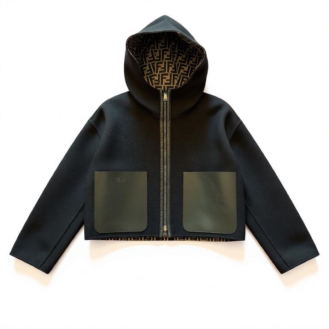 FENDI フェンディ　ブラックウールジャケット　リバーシブル 38 美品