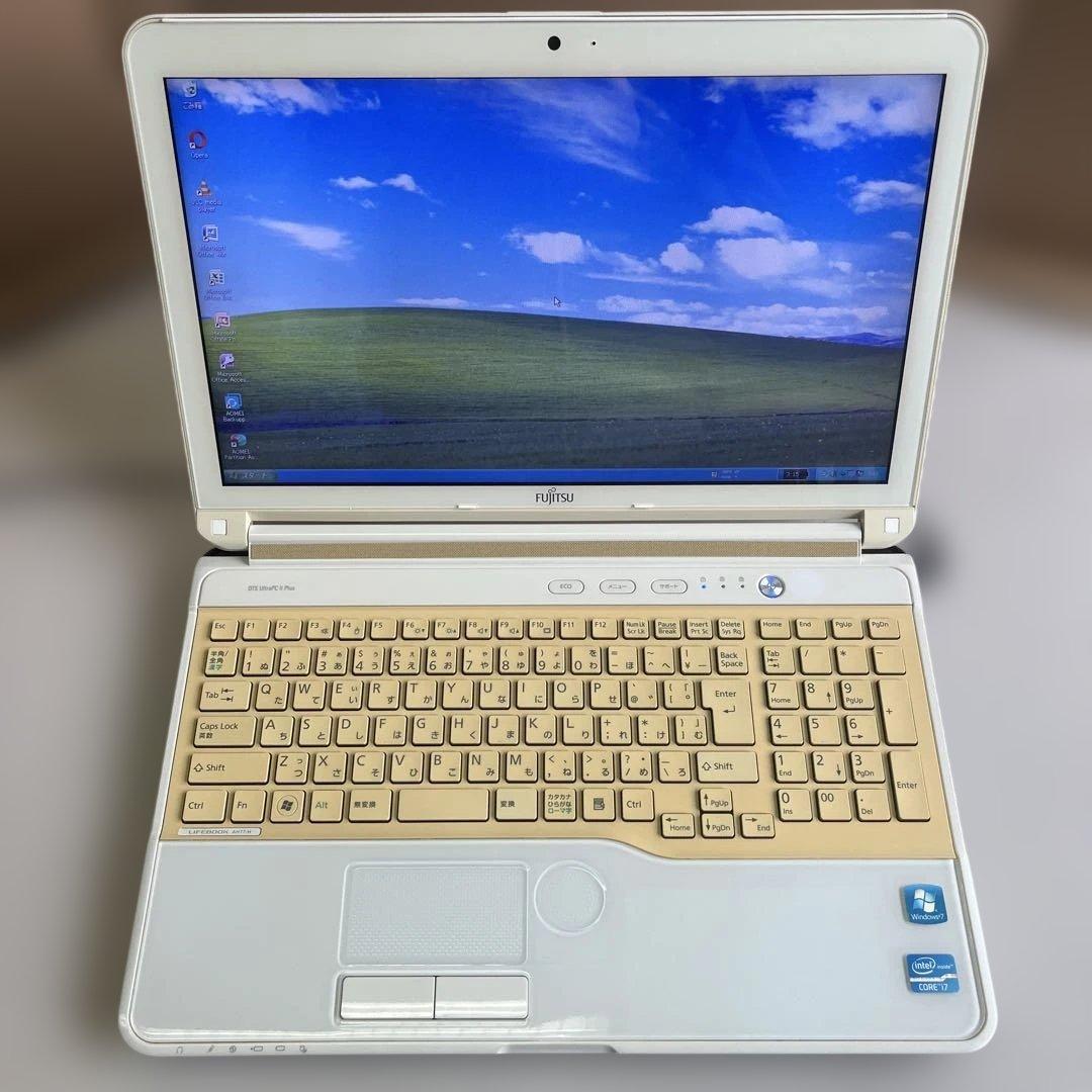 ☆訳有安美品☆WindowsXP☆富士通15.6インチ大画面PC☆第3世代i7☆