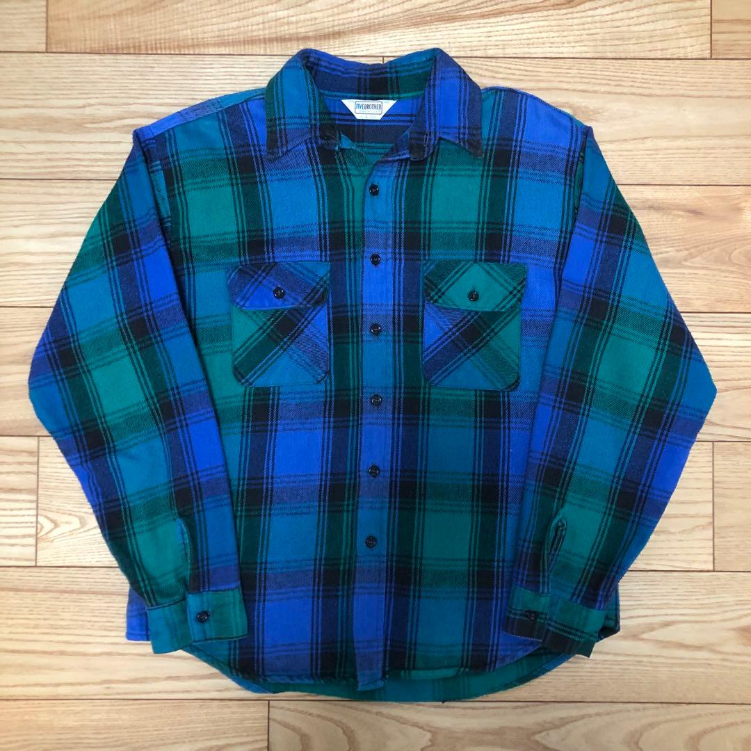80’s FIVE BROTHER L/S Flannel Shirts:L
