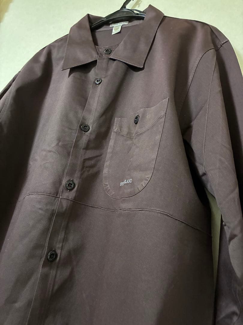 STONE  ダークブラウン長袖シャツ　 メンズXL イタリア製