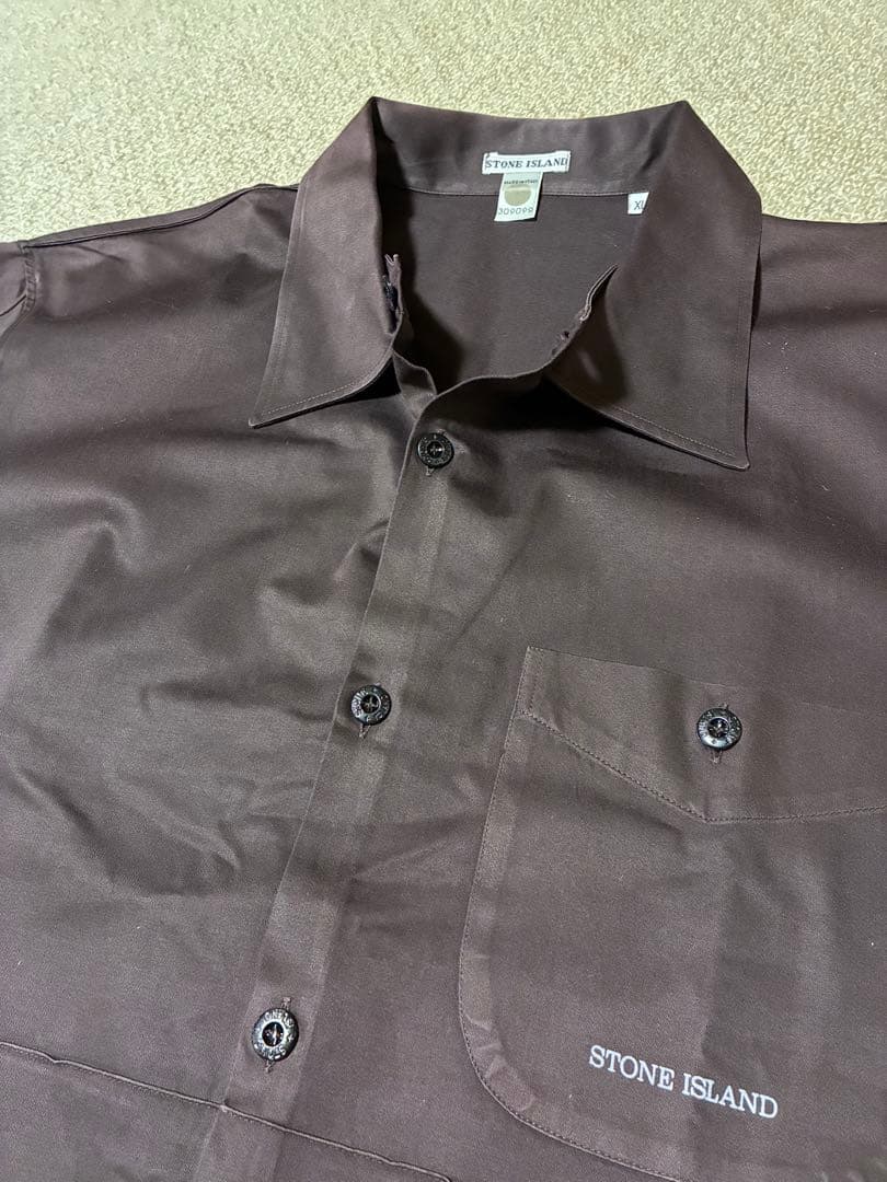 STONE  ダークブラウン長袖シャツ　 メンズXL イタリア製