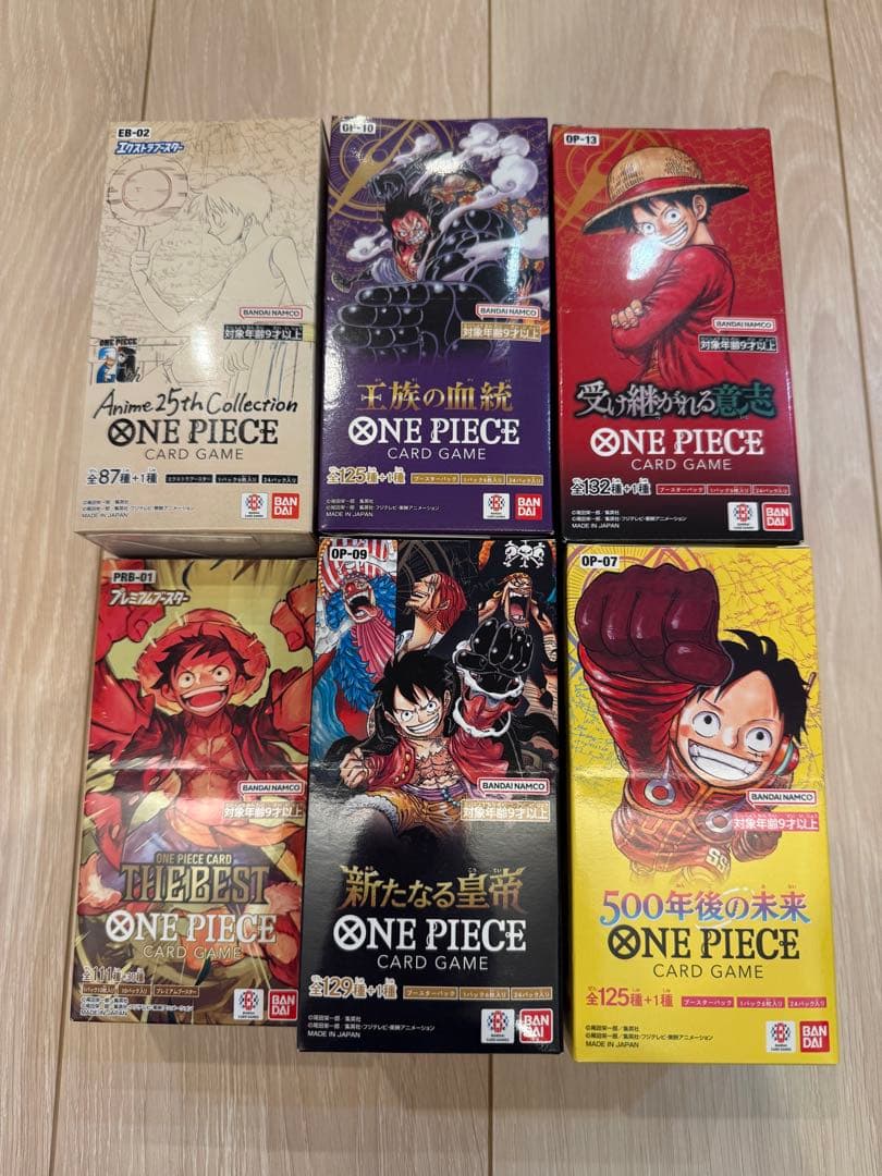 ワンピースカード　500年後THE BEST Anime25th など　6BOX