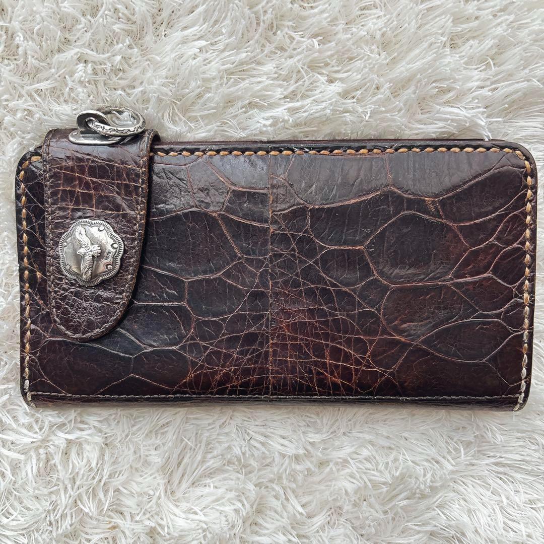 激レア】moto モト クロコダイル ロング ウォレット コンチョ イーグル