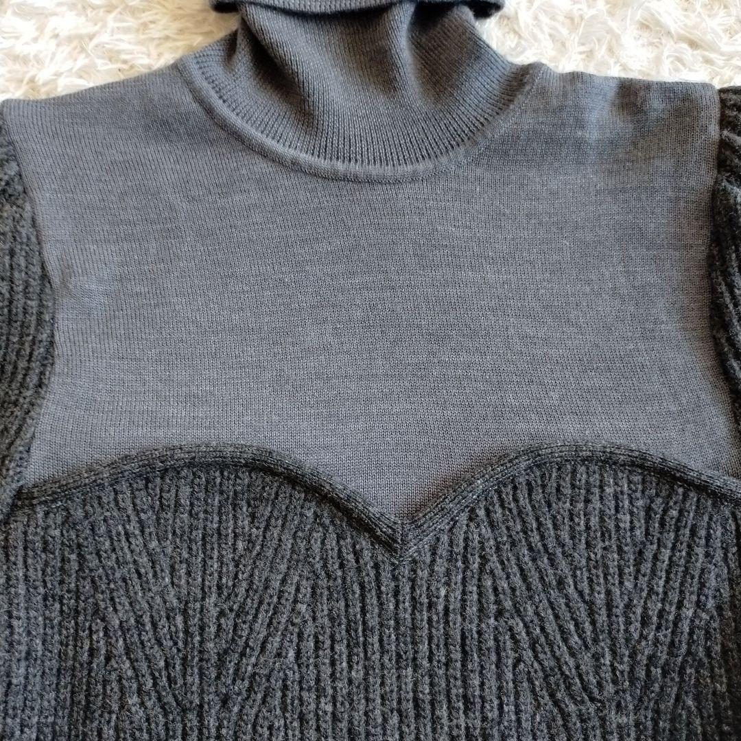 FETICO フェティコ パフスリーブニット タートルネック ブラック