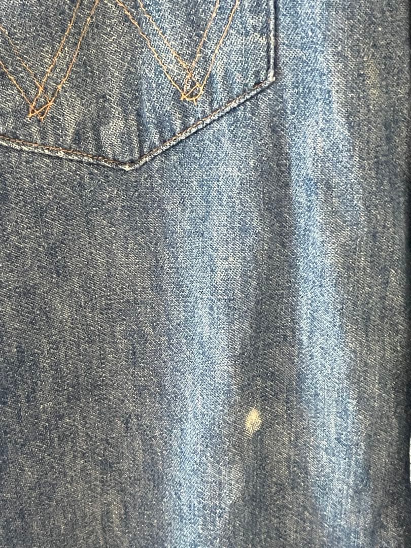 Wranglerデニムシャツ18-35 エクストラロングテールUSA製XL値下無